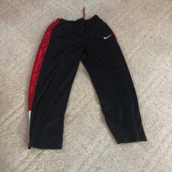 nike black and red sweatpants